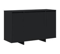 HGFDVCMR Credenza nera, 120 x 41 x 75 cm, comò con 4 ante, in legno | Elegante mobiletto per soggiorno e sala da pranzo. Versatile spazio di archiviazione con ripiani flessibili per la tua casa.