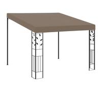 HGFDVCMR Gazebo da giardino, 3 x 3 x 2,5 m, colore tortora | Pratica protezione dal sole e dagli sguardi indiscreti per terrazza, balcone e giardino, con robusta struttura in acciaio