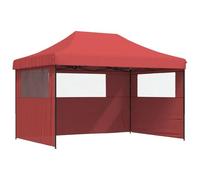 HGFDVCMR Gazebo pop-up per feste, 3 pannelli laterali, rosso bordeaux | Gazebo pieghevole flessibile con 3 finestre laterali trasparenti, per matrimoni, barbecue e feste in giardino o parco