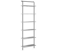 HGFDVCMR Libreria a 6 scomparti, colore grigio Sonoma, 60 x 24 x 203 cm | Meraviglioso spazio per il soggiorno e l'ufficio in casa: 6 scomparti aperti in robusto legno offrono il massimo spazio di