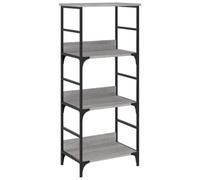 HGFDVCMR Libreria grigio Sonoma, 50 x 33 x 117,5 cm, con 3 scomparti | Elegante scaffale per documenti per soggiorno e ufficio con robusta struttura in acciaio e protezione contro la caduta degli