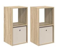 HGFDVCMR Set di 2 comodini in rovere Sonoma, 35 x 32 x 68,5 cm, in legno | Comodino compatto per camera da letto con cassetto e scomparto aperto per un pratico ripiano nella vita di tutti i giorni.