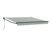 HGFDVCMR Tenda da sole verde e bianco, 300 x 250 cm, retrattile, in poliestere, per terrazza e giardino, protezione solare, protezione dagli sguardi indiscreti, set di montaggio incluso