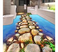 HGFHGD Carta da parati autoadesiva in PVC impermeabile 3D per piastrelle Carta da parati moderna in pietra di fiume Foto Murales Bagno Cucina 3 D Pavimenti da parati