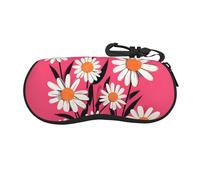 HGFIYTDCHKXZCD Un cluster di cassa portatile degli occhiali della chiusura lampo di viaggio delle margherite, cassa di gomma leggera di vetro del cloroprene, Nero , Taglia unica