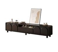 HGFVNFVKHA Mobile TV Leggero di Lusso, Mobile TV Camera da Letto, Design Ad Arco, Ampia Capacità di Archiviazione, Supporto TV con Fori per Gestione Cavi(Black,78.7in/200cm)