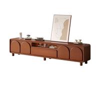 HGFVNFVKHA Mobile TV Leggero di Lusso, Mobile TV Camera da Letto, Design Ad Arco, Ampia Capacità di Archiviazione, Supporto TV con Fori per Gestione Cavi(Brown,63.0in/160cm)