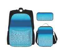 Hgfvy Tranquil Underwater Scenery - Zaino leggero per zaino con borsa termica per il pranzo e astuccio per matite, nero, Taglia unica