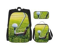 Hgfvy Zaino leggero per campo da golf con borsa termica per il pranzo e astuccio, nero, Taglia unica