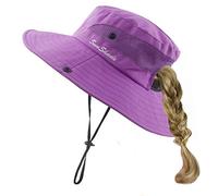 HGGE - Cappello da sole per bambini, protezione dai raggi UV, con foro per coda di cavallo - - taglia unica
