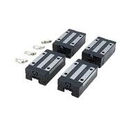HGH15CA HGW15CC - 4 blocchi scorrevoli lineari ad alta precisione con gabbia in acciaio, per binario HGR15, sistemi CNC (nero HGW15CC)