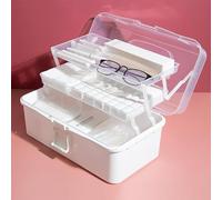 HGIFTHOMEH Medicina Storage, Medicina Case, 3 Livelli, First Aid Kit con Maniglia Portaoggetti, Box Plastica per Casa e Esterno