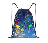 HGIUYDRD Blues Spiral Shadow Print Zaino leggero con coulisse elegante borsa da palestra e borsa da spiaggia per viaggi e fitness, Vetro colorato., S