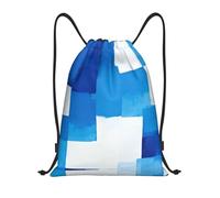 HGIUYDRD Blues Spiral Shadow Print Zaino leggero con coulisse elegante borsa da palestra e borsa da spiaggia per viaggi e fitness, Quadrati blu e bianchi, S