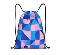 HGIUYDRD Blues Spiral Shadow Print Zaino leggero con coulisse elegante borsa da palestra e borsa da spiaggia per viaggi e fitness, Geometria Blu Rosa, S