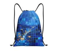 HGIUYDRD Blues Spiral Shadow Print Zaino leggero con coulisse elegante borsa da palestra e borsa da spiaggia per viaggi e fitness, Città Blues, S