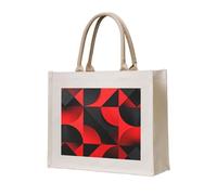 HGIUYDRD Borsa tote in tela con stampa "Deconstructing the Silhouette", borsa per la spesa, borsa da spiaggia e regalo per la Coppa del Mondo per l'uso quotidiano, Geometria rossa e nera, Taglia unica