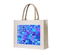HGIUYDRD Borsa tote in tela con stampa geometrica blu e viola, borsa per la spesa, borsa da spiaggia e regalo per la Coppa del Mondo per l'uso quotidiano, Geometria Blu Viola, Taglia unica