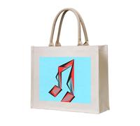 HGIUYDRD Borsa tote in tela con stampa geometrica blu e viola, borsa per la spesa, borsa da spiaggia e regalo per la Coppa del Mondo per l'uso quotidiano, Nota rossa, Taglia unica