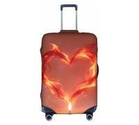 HGIUYDRD Copertura per bagagli con stampa a forma di cuore color vino - Copripagagli per bagagli con tessuto elasticizzato elastico, quattro misure, Amore a lume di candela, S