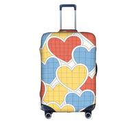 HGIUYDRD Copertura per bagagli con stampa a forma di cuore color vino - Copripagagli per bagagli con tessuto elasticizzato elastico, quattro misure, Amore colorato, L