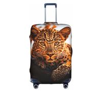 HGIUYDRD Copertura per bagagli con stampa di cerchi colorati - Coperture per valigie per bagagli con tessuto elasticizzato elastico, quattro misure, Il leopardo dagli occhi profondi, L