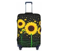 HGIUYDRD Copertura per bagagli con stampa di topi carini - Coprivaligie per bagagli con tessuto elasticizzato elastico, quattro misure, Girasole, L