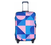 HGIUYDRD Copertura per bagagli con stampa geometrica blu viola - Copripagagli per bagagli con tessuto elasticizzato elastico, quattro misure, Geometria Blu Rosa, L