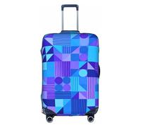 HGIUYDRD Copertura per bagagli con stampa geometrica blu viola - Copripagagli per bagagli con tessuto elasticizzato elastico, quattro misure, Geometria Blu Viola, L