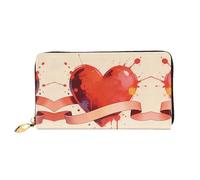HGIUYDRD Portafoglio da donna rosa trasparente con stampa a cuore, elegante e compatto, con stampa completa su entrambi i lati, Forever Love, taglia unica