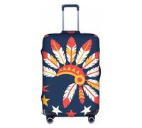 HGIUYDRD Savannah Lions - Copribagagli con stampa leoni, copertura per valigie con tessuto elasticizzato elastico, quattro misure, Piume rosse e bianche, XL