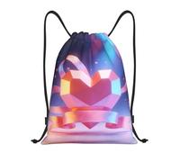HGIUYDRD Zainetto leggero con coulisse e stampa con foglie autunnali, borsa da palestra e borsa da spiaggia per viaggi e fitness, Nastro Amore, M