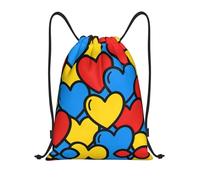 HGIUYDRD Zaino leggero con coulisse con stampa a palloncino arcobaleno elegante borsa da palestra e borsa da spiaggia per viaggi e fitness, Carino Amore, S