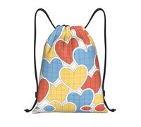 HGIUYDRD Zaino leggero con coulisse con stampa a palloncino arcobaleno elegante borsa da palestra e borsa da spiaggia per viaggi e fitness, Amore colorato, M