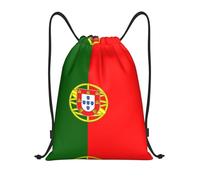 HGIUYDRD Zaino leggero con coulisse con stampa di bandiere del Saarland, elegante borsa da palestra e borsa da spiaggia per viaggi e fitness, Bandiera portoghese, M