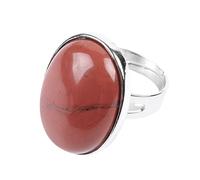 HGJH Anelli da Donna, semplici Moda Argento cabochon Anelli Regolabili Irregolari Corallo Rosso Anelli Aperti Pietre preziose Reiki Gioielli per Le Donne Regalo Gioielli da Sposa Ragazza