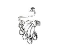 HGJH Anelli d'Argento,Anelli Regolabili per Le Donne Phoenix 925 Sterling Silver Ring retrò Openwork Etnico Argento FEDI Nuziali per Le Donne Eternità Anelli delle Donne Anelli di Promessa Regalo
