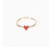 HGJH Anelli d'Argento,S925 Sterling Silver Amore Cuore Rosso Anello Anelli Regolabili Moda Minimalista Anello Aperto Argento Eternity Ring Fascino di Nozze Gioielli Regali per Ragazze Signore