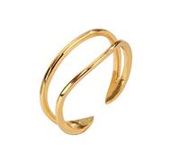 HGJH Anello in Argento Sterling 925,Anelli Regolabili per Donna Oro Geometrico Argento Sterling 925 Doppio Strato FEDI Eternità Minimaliste FEDI Promesse FEDI per Ragazze Signore