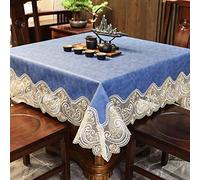HGJH Tovaglia di Pizzo Europea Lavabile Blu - Copritavolo A Prova di Perdite per Matrimonio, Festa, Pranzo, Banchetto, Picnic, Cucina e Decorazione, 175Cm×175Cm