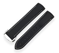 HGJHJJHK 20 mm da 21 mm in gomma in gomma cinghia di guardia impermeabile per iwc mark le petit principe big spitfire bracciali accessori (colore: linea bianca arancione, dimensione: 19 mm)