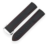 HGJHJJHK 20 mm da 21 mm in gomma in gomma cinghia di guardia impermeabile per iwc mark le petit principe big spitfire bracciali accessori (colore: linea bianca arancione, dimensione: 19 mm)