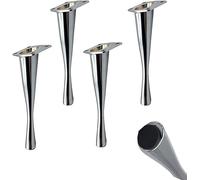 HGJHJJHK 23 cm/9 Pollici Gambe di mobili in Metallo Conico, Gambe di Divano in Lega di Zinco, Gambe del tavolino, Gambe di Sostituzione dell'Armadio del Bagno, Set di 4, Argento, 23 cm/9 Pollici