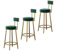 HGJHJJHK 3 sgabelli da bar in metallo, sgabelli da cucina a isola con retro in velluto, poggiapiedi rotondo e tappetini antiscivolo (dimensioni: 65 cm) decorazione