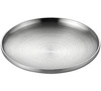 HGJHJJHK 304 Piastra in Acciaio Inossidabile a Doppio Strato a Doppio Strato a Doppio Strato Isolato a Fondo Piatto Piatto Piatto Piatto Piatto Piatto a Barbecue, 17 cm, costruttivo23