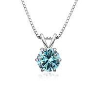 HGJHJJHK Accessori per Gioielli 1ct Collane di Diamanti moissanite Verdi/Gialli/Blu per Donne, D Color Tar rotond Cut Diamond Collane, Collane a Sospensione, Decorazioni di Gioielli