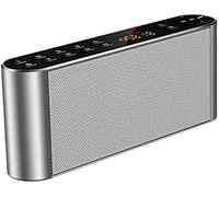 HGJHJJHK Altoparlanti Portatili Wireless Bluetooth Dual Driver Mp3 Lettore Mp3 FM Radio Stereo con Suono HD, Microfono Integrato, Audio Audio ad Alta Definizione e Basso Migliorato, Argento