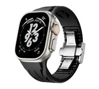 HGJHJJHK Banda a fluorobber per cinghia sportiva Ultra 2 49/45/44/42mms10 46mm 42mm 42mm Luxury Fkm Strap morbido Iwatch Ultra S10 9 8 7 SE 6 5 Canda di guardia