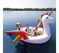 HGJHJJHK Barca Gonfiabile Gigante Gigante Unicorno Adatto a Sette Persone in Piscina per la Festa del Materasso ad Aria Float Giocattoli ad Anello Boia - 530 * 450 * 250 cm a