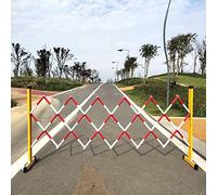 HGJHJJHK Barriera di sicurezza pedonale portatile, barriera espandibile con barriera stradale a 2 ruote per stazione degli autobus della metropolitana e aeroporto (colore: rosso-bianco, dimensioni